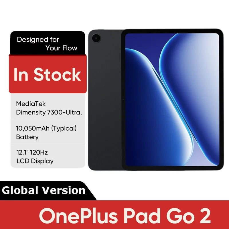World Premiere OnePlus Pad Go 2 Global Version Tablet 12.1" 2.8K 120Hz Display 10050mAh Battery MediaTek Dimensity 7300-Ultra
World Premiere OnePlus Pad Go 2 Global Version Tablet 12.1" 2.8K 120Hz Display 10050mAh Battery MediaTek Dimensity 7300-Ultra
