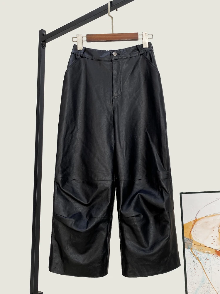 First Layer Sheepskin Skeleton-Skin Wide Leg Pants Winter High Quality Genuine Real Leather Women's New Waist Casual Cropped
First Layer Sheepskin Skeleton-Skin Wide Leg Pants Winter High Quality Genuine Real Leather Women's New Waist Casual Cropped