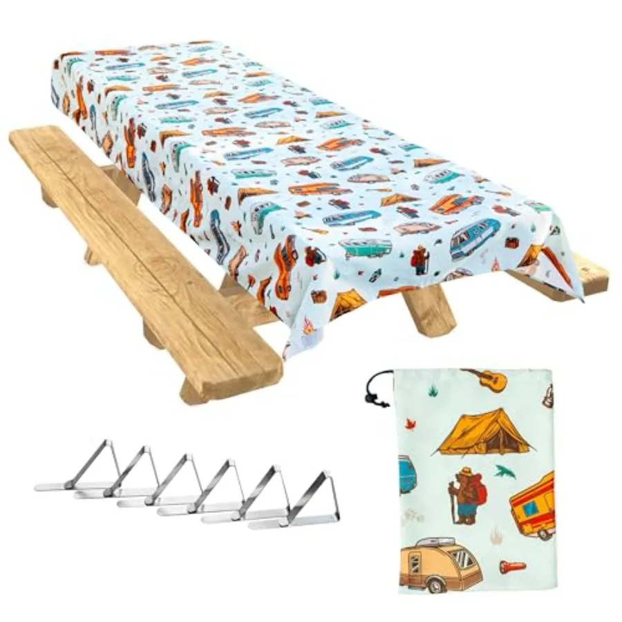Camping Tablecloth, Picnic Tablecloth, Fits 4Feet to 8Feet Picnic Tables, Polyester, Washable and Reusable, Spill and Stain Res
Camping Tablecloth, Picnic Tablecloth, Fits 4Feet to 8Feet Picnic Tables, Polyester, Washable and Reusable, Spill and Stain Res