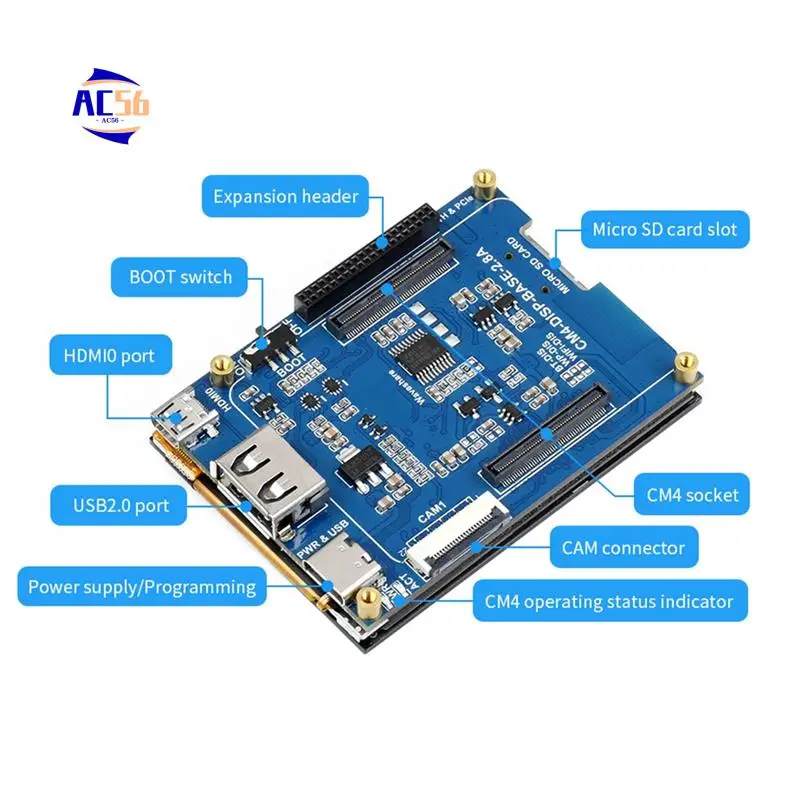 AC56-CM4 Expansion Board 2.8Inch Touch Screen Display HAT USB HUB Starter Kit For RPI Raspberry Pi Compute Module 4 Lite EMMC
AC56-CM4 Expansion Board 2.8Inch Touch Screen Display HAT USB HUB Starter Kit For RPI Raspberry Pi Compute Module 4 Lite EMMC