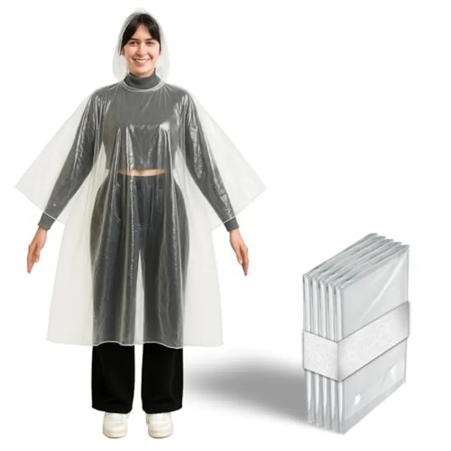 Better Office Products Disposable Clear Rain Ponchos with Hood for Adults Thicker Gauge,Emergency Ponchos, Lightweight, Non-Tox
Better Office Products Disposable Clear Rain Ponchos with Hood for Adults Thicker Gauge,Emergency Ponchos, Lightweight, Non-Tox