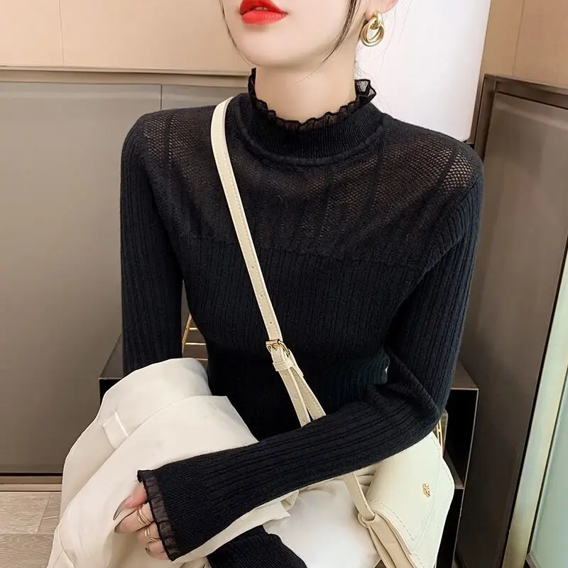 2023 Autumn and Winter Women's Commuter Fashion Half High Collar Thin Knitted Comfortable Versatile Slim Fit Long Sleeve Top
2023 Autumn and Winter Women's Commuter Fashion Half High Collar Thin Knitted Comfortable Versatile Slim Fit Long Sleeve Top