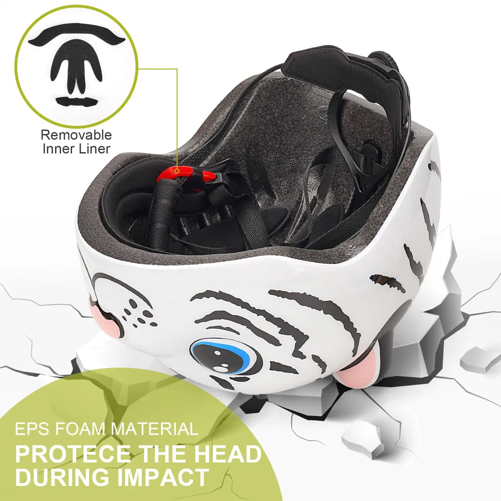 Kids Helmet Tiger Pattern Adjustable Safety Gear Boys Bike Helmet For Kids Ages 2-6 Daily School Outdoor Cycling Commute Riding
Kids Helmet Tiger Pattern Adjustable Safety Gear Boys Bike Helmet For Kids Ages 2-6 Daily School Outdoor Cycling Commute Riding