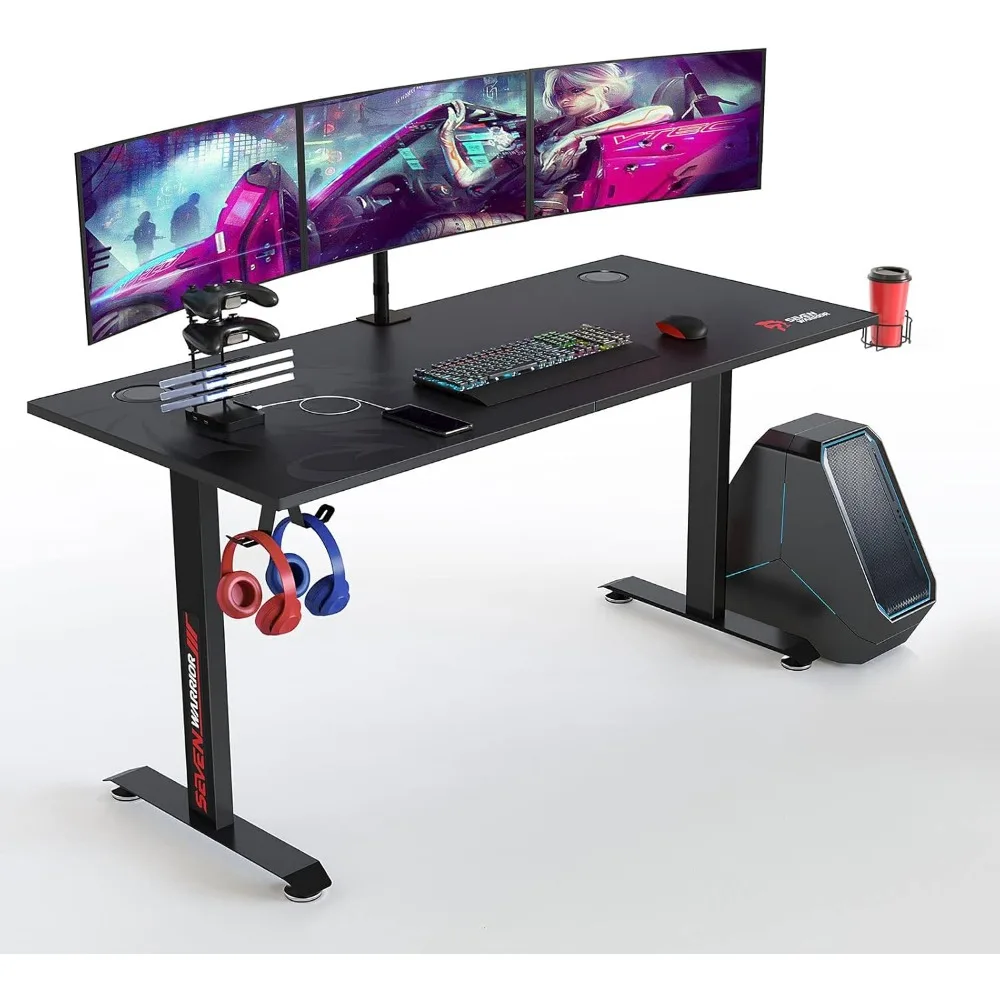 Gaming Desk 60 INCH, T- Shaped Carbon Fiber Surface Computer Desk with Full Mouse Pad, Ergonomic E-Sport Style Gamer Desk with
Gaming Desk 60 INCH, T- Shaped Carbon Fiber Surface Computer Desk with Full Mouse Pad, Ergonomic E-Sport Style Gamer Desk with