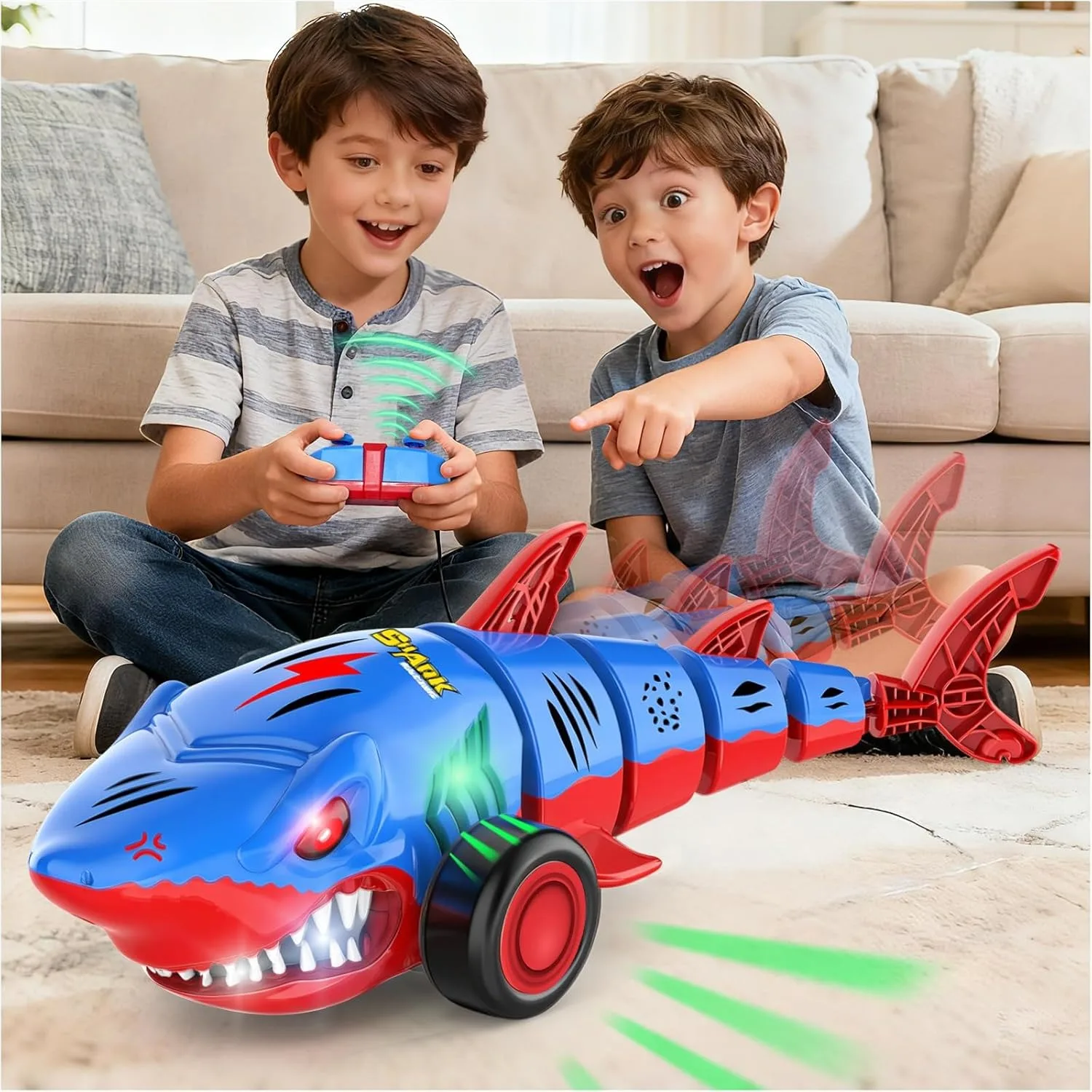 Shark RC Toy Car for Kids 2.4GHz Remote Control Vehicle with LED Lights 360° Spins All-Terrain Action Birthday Gift for Boys
Shark RC Toy Car for Kids 2.4GHz Remote Control Vehicle with LED Lights 360° Spins All-Terrain Action Birthday Gift for Boys