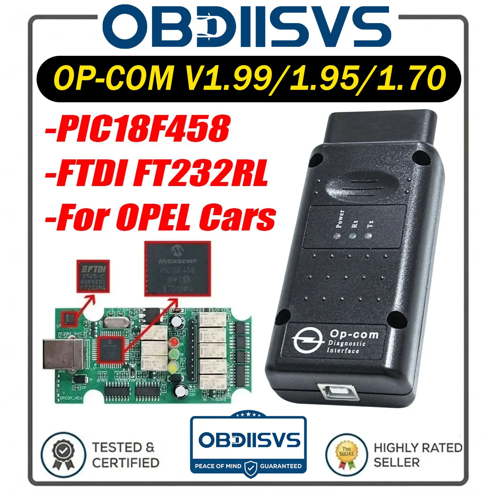 Opcom Diagnostic Tool For Opel V1.70/1.99/1.95 With PIC18F458 FTDI Chip CAN BUS For Opel Flash Firmware Update OBD2 Scanner Tool
Opcom Diagnostic Tool For Opel V1.70/1.99/1.95 With PIC18F458 FTDI Chip CAN BUS For Opel Flash Firmware Update OBD2 Scanner Tool