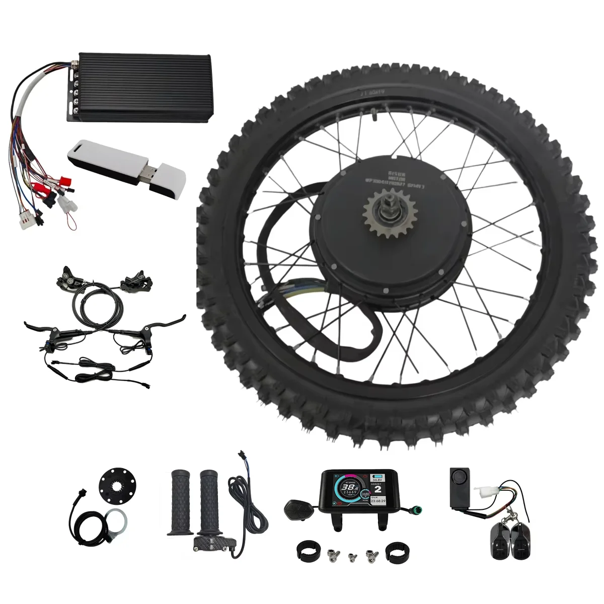 Ebike Motorcycle Rear Wheel Conversion Kit QS205 Hub Motor,48V-72V 5000-8000W 17"19" 21", 3.5T/5T 155mm
Ebike Motorcycle Rear Wheel Conversion Kit QS205 Hub Motor,48V-72V 5000-8000W 17"19" 21", 3.5T/5T 155mm
