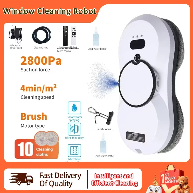 Automatic Window Cleaner Anti Fall Window Cleaning Robot Water Spraying Glass Cleaner Robot
Automatic Window Cleaner Anti Fall Window Cleaning Robot Water Spraying Glass Cleaner Robot