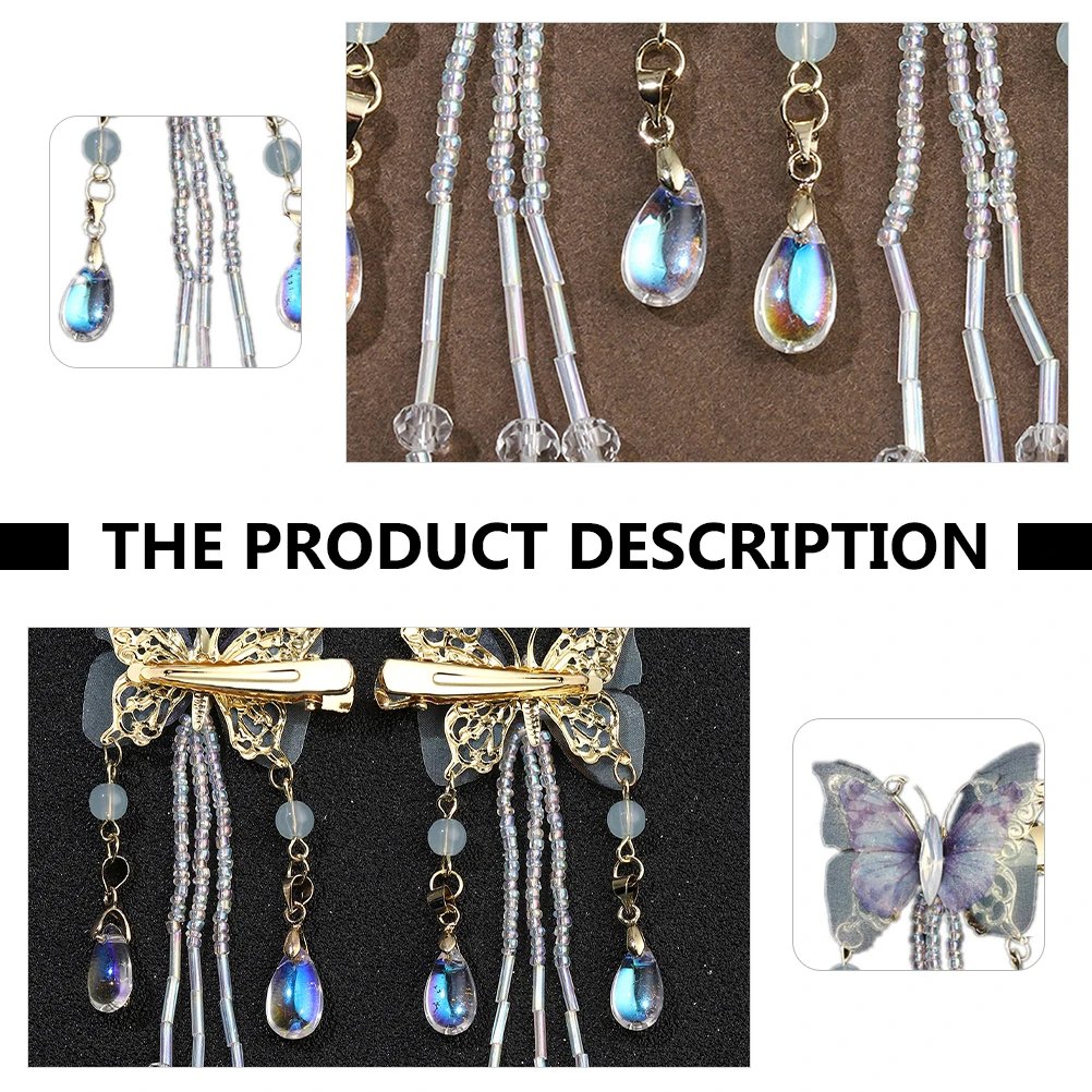 Elegant Crystal Beaded Tassels Hair Clip Blue Butterflies Women Girls Bride Hairpin Barrette Hairstyle Accessory Charming
Elegant Crystal Beaded Tassels Hair Clip Blue Butterflies Women Girls Bride Hairpin Barrette Hairstyle Accessory Charming