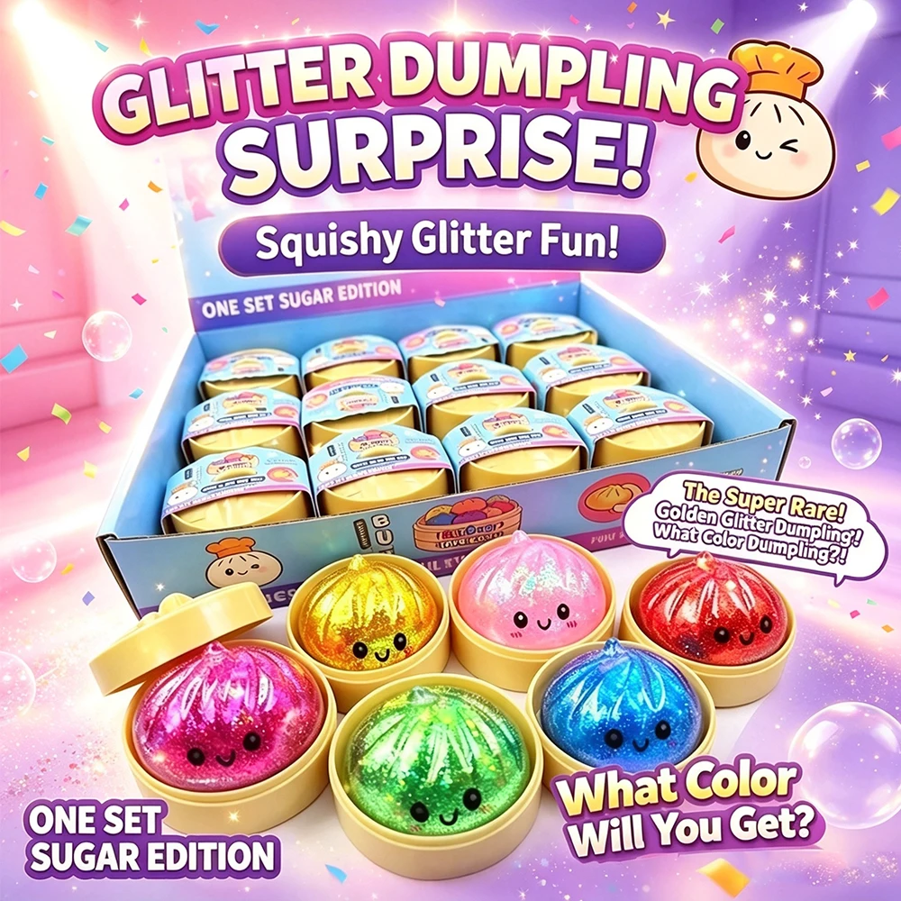 Hot Colorful Mystery Blind Box Toy Glitter Dumpling Glitter Dumpling Squishy Dumplings Sensory Squeeze Toys for Stress Relief
Hot Colorful Mystery Blind Box Toy Glitter Dumpling Glitter Dumpling Squishy Dumplings Sensory Squeeze Toys for Stress Relief