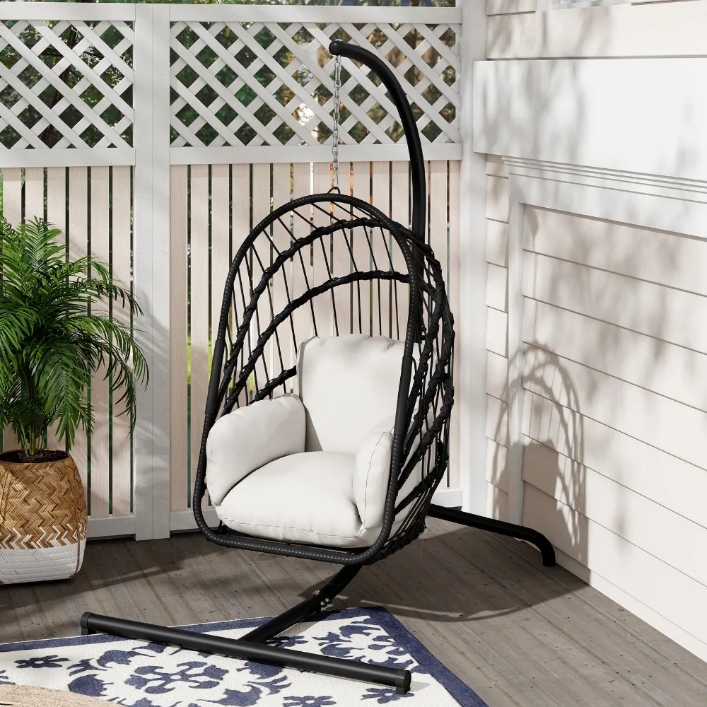 Hanging Egg Chair Black Swing Chair Patio Rattan Chair Backyard Indoor Outdoor
Hanging Egg Chair Black Swing Chair Patio Rattan Chair Backyard Indoor Outdoor
