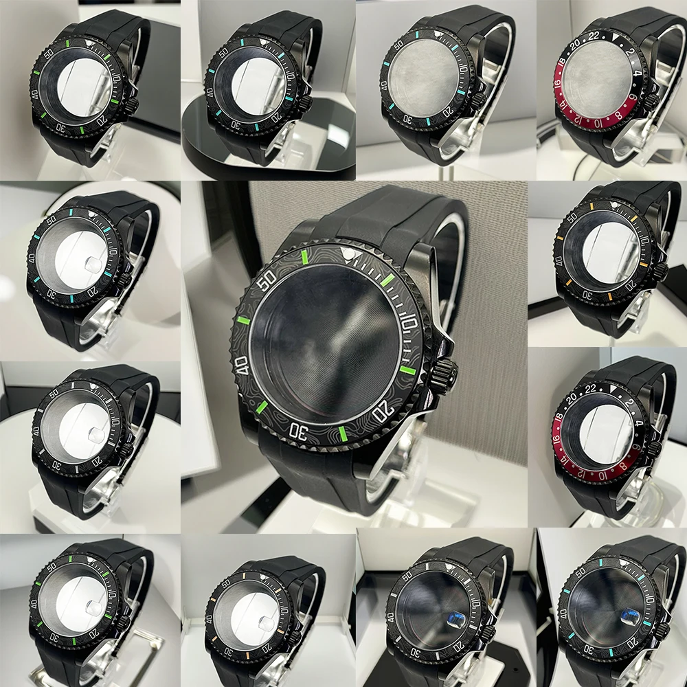 Seiko NH34 NH35 NH36 Movement Compatible 40mm Black PVD Watch Cases with Rubber Sapphire Glass Bracelet 28.5mm Dial Case
Seiko NH34 NH35 NH36 Movement Compatible 40mm Black PVD Watch Cases with Rubber Sapphire Glass Bracelet 28.5mm Dial Case