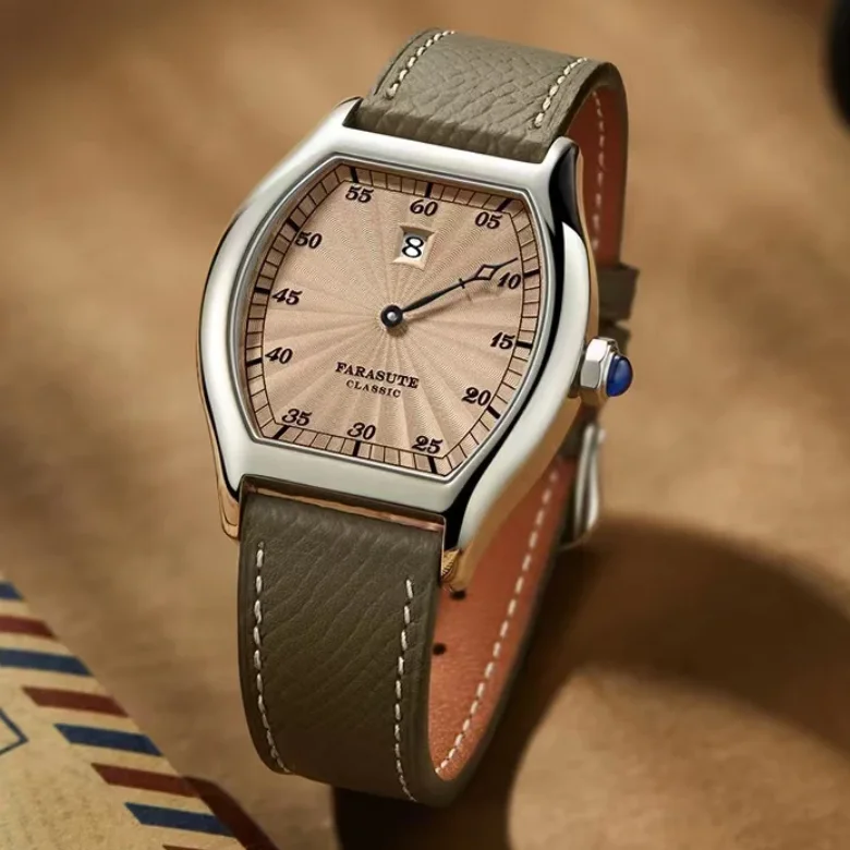 FARASUTE Мужские автоматические часы 36 мм Tonneau Jumping Hour Механические наручные часы с сапфировым стеклом Водонепроницаемые ST17
FARASUTE Мужские автоматические часы 36 мм Tonneau Jumping Hour Механические наручные часы с сапфировым стеклом Водонепроницаемые ST17