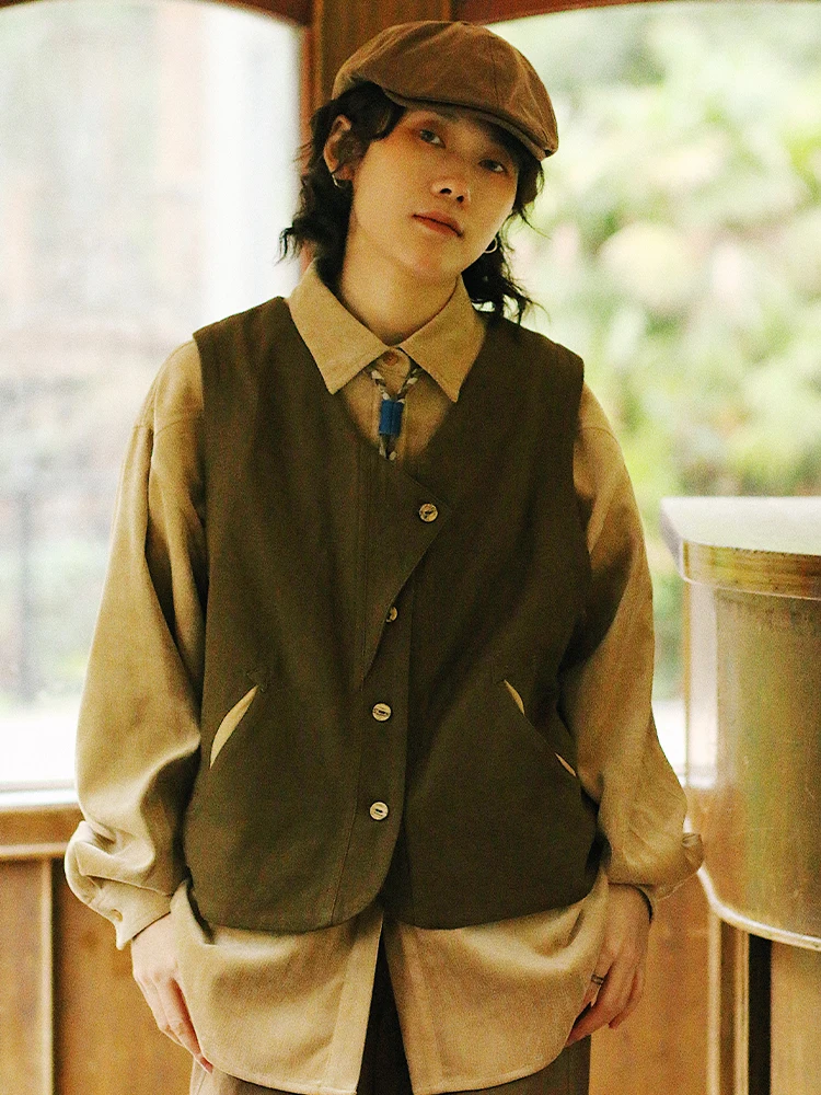 AITA STU Vintage Waed Workwear Vest Women's Color Asymmetric Design Commute Sle Cotton Button up Vest
AITA STU Vintage Waed Workwear Vest Women's Color Asymmetric Design Commute Sle Cotton Button up Vest