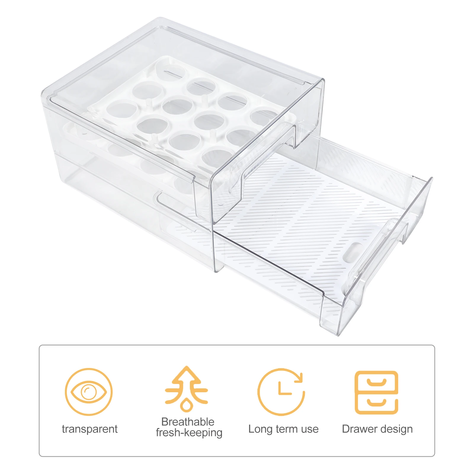 Plastic Drawer Storage Box for Kitchen Refrigerator ganizer Egg Cartons 32 Compartments Transparent Ventilated Large Capacity
Plastic Drawer Storage Box for Kitchen Refrigerator ganizer Egg Cartons 32 Compartments Transparent Ventilated Large Capacity