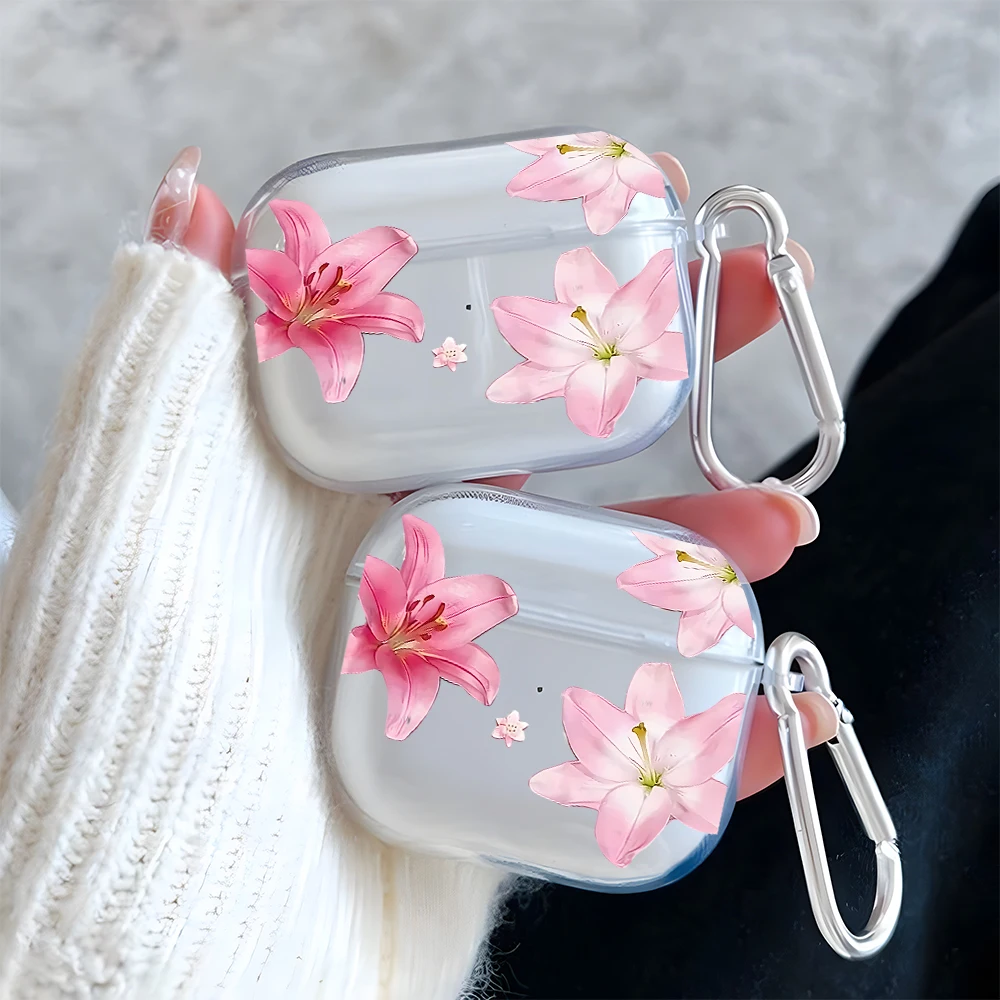 Gentle Pink Lily Pattern Clear Earphone Case for AirPods Pro 3/Pro 2/Pro Earbuds Case For AirPods 1/2/3/4 TPU Protective Cover
Gentle Pink Lily Pattern Clear Earphone Case for AirPods Pro 3/Pro 2/Pro Earbuds Case For AirPods 1/2/3/4 TPU Protective Cover
