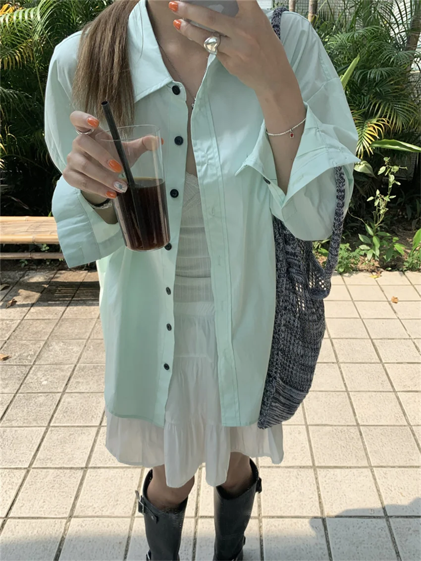 Alien Kitty Cotton Shirts Women Solid BF Style Chic Slim New Arrival All Match Loose Autumn 2023 Minimalist Full Sleeve Daily
Alien Kitty Cotton Shirts Women Solid BF Style Chic Slim New Arrival All Match Loose Autumn 2023 Minimalist Full Sleeve Daily