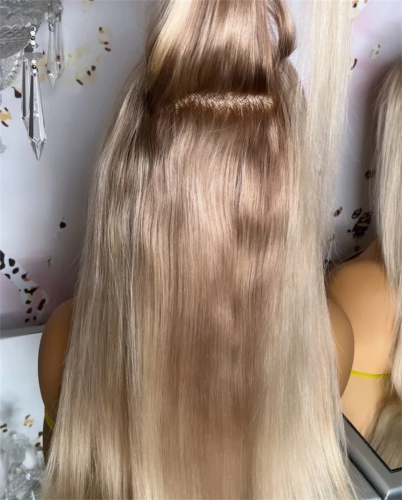 Real Brazilian Virgin Hair Lace Wig Platinum Blonde Ash Brown Roots Full Lace Wigs for Women HD 13x6 Lace Frontal Wig Straight
Real Brazilian Virgin Hair Lace Wig Platinum Blonde Ash Brown Roots Full Lace Wigs for Women HD 13x6 Lace Frontal Wig Straight