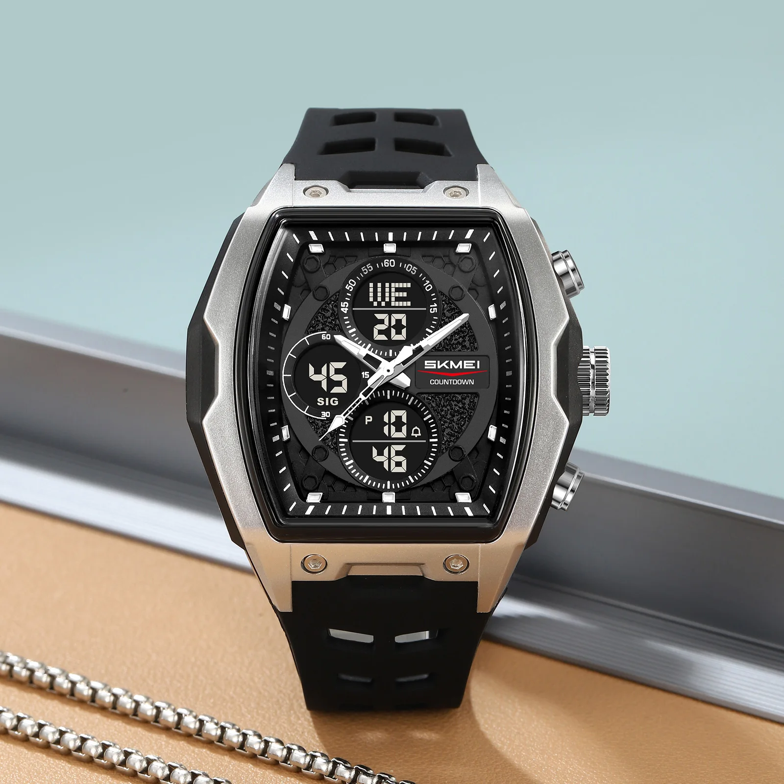 SKMEI 2601 Wristwatch Digital Electric Watch 2 Time 50M Waterproof Chronograph Alarm Date Week LED Light Display 12/24Hrs Clock
SKMEI 2601 Wristwatch Digital Electric Watch 2 Time 50M Waterproof Chronograph Alarm Date Week LED Light Display 12/24Hrs Clock