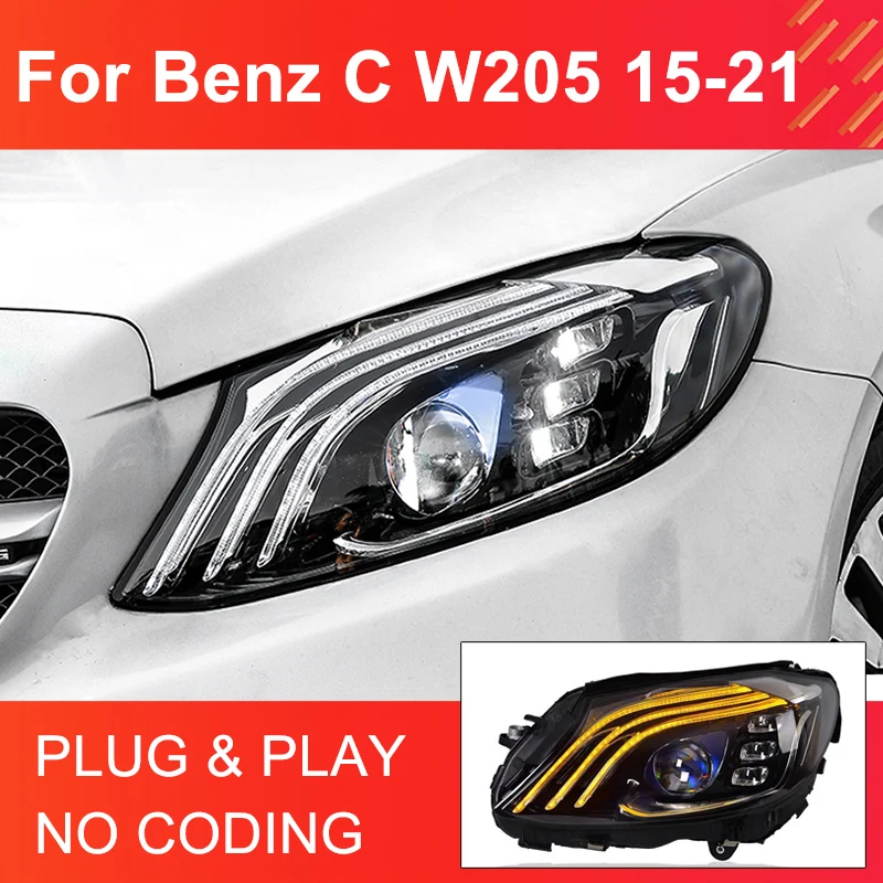 1 Pair LED Head Light Assemly for Mercedes Benz C Class W205 2015-2021 Headlights Plug and Play with DRL Turning Headlights
1 Pair LED Head Light Assemly for Mercedes Benz C Class W205 2015-2021 Headlights Plug and Play with DRL Turning Headlights