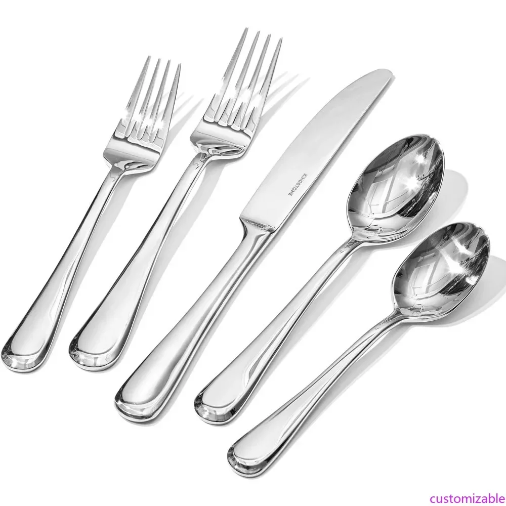 Kingston 60-Piece Silverware Set for 12 People, High-Quality Stainless Steel Flatware, Durable and Stylish Cutlery Set
Kingston 60-Piece Silverware Set for 12 People, High-Quality Stainless Steel Flatware, Durable and Stylish Cutlery Set