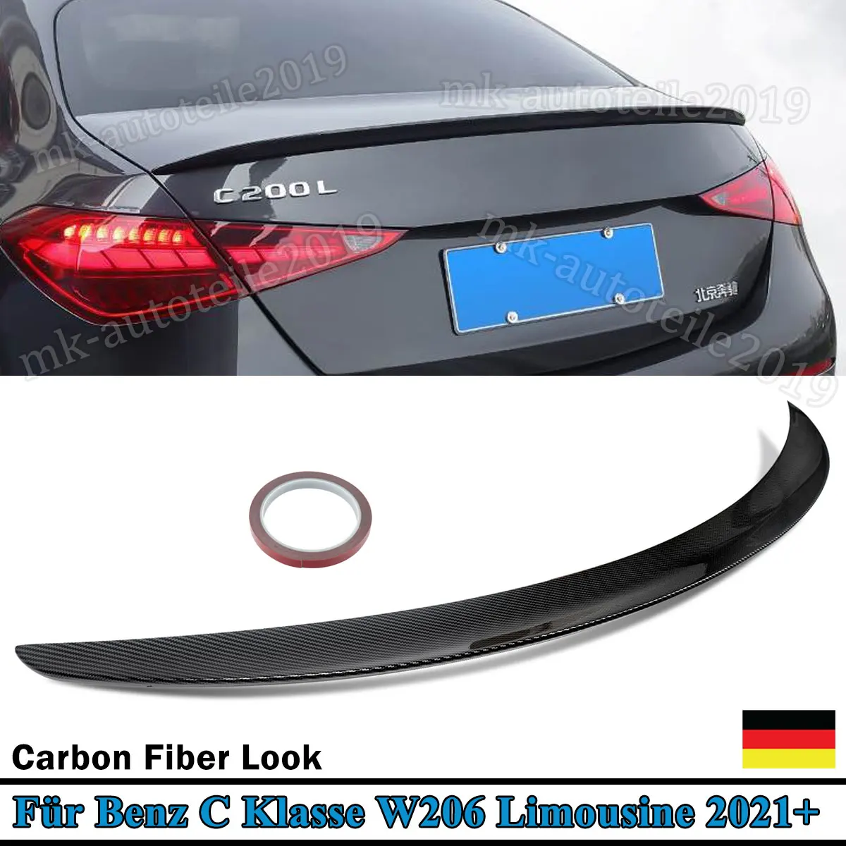 Rear Trunk Spoiler Wing Lip For Mercedes Benz W206 C-Class C43 C63 C300 2021 2022 2023 2024 tail spoiler Carbon Look gloss black
Rear Trunk Spoiler Wing Lip For Mercedes Benz W206 C-Class C43 C63 C300 2021 2022 2023 2024 tail spoiler Carbon Look gloss black