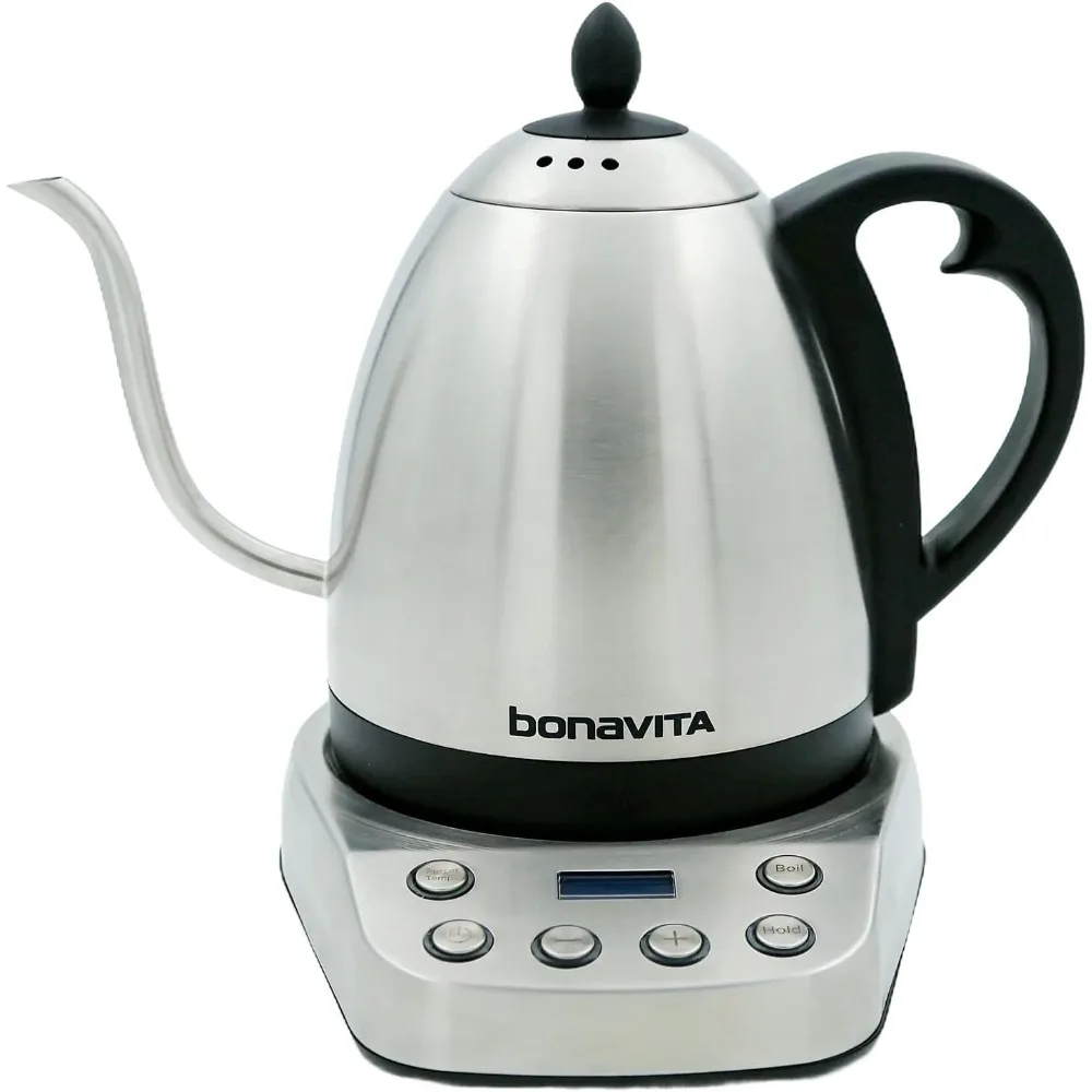 1 Liter Digital Variable Temperature Gooseneck Electric Kettle, Coffee Kettle Pour Over or Making Tea, Precise Control, 6 Preset
1 Liter Digital Variable Temperature Gooseneck Electric Kettle, Coffee Kettle Pour Over or Making Tea, Precise Control, 6 Preset