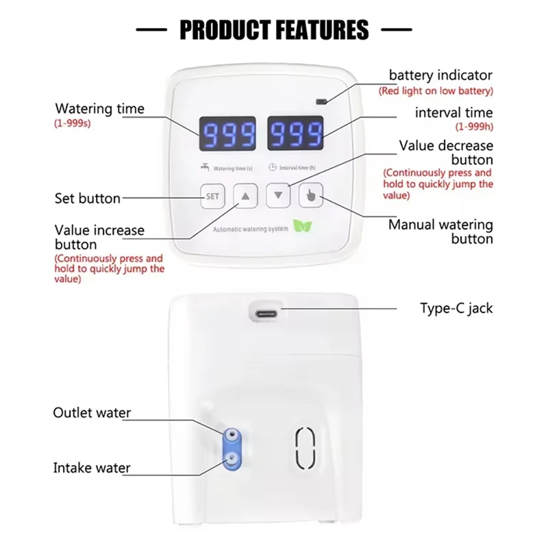 BAAR-Garden Self-Watering Pump Intelligent Automatic Watering For 10 Potted Plant Flower
BAAR-Garden Self-Watering Pump Intelligent Automatic Watering For 10 Potted Plant Flower