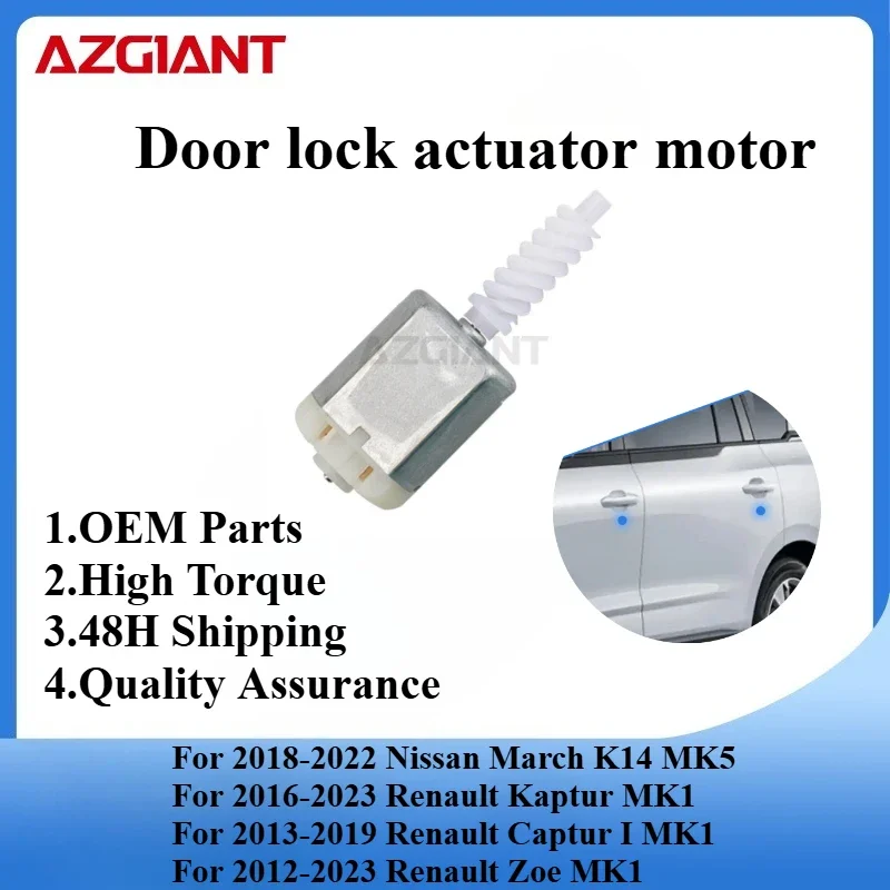 AZGIANT Car door lock actuator motor for Nissan March K14 MK5/Renault Kaptur MK1/Captur I MK1/Zoe MK1/Renault Kwid new parts OEM
AZGIANT Car door lock actuator motor for Nissan March K14 MK5/Renault Kaptur MK1/Captur I MK1/Zoe MK1/Renault Kwid new parts OEM