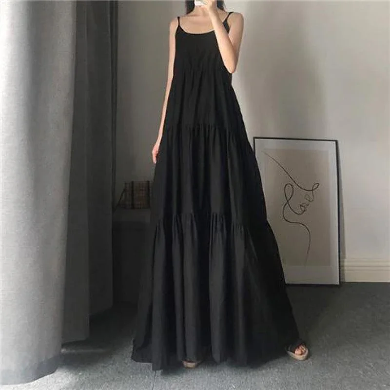 Elegant Long Dress Women Spaghetti Strap A Line Dresses Holiday Beach Sleeveless Vestidos Korean Oversized Casual Sundress E7210
Elegant Long Dress Women Spaghetti Strap A Line Dresses Holiday Beach Sleeveless Vestidos Korean Oversized Casual Sundress E7210