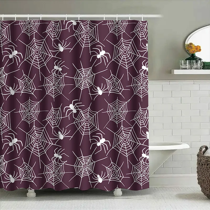 Tuniu Spooky Halloween Spider Web Dark Purple Shower Curtain Room Decor Dark Grey Webbed Curtain for Bathroom
Tuniu Spooky Halloween Spider Web Dark Purple Shower Curtain Room Decor Dark Grey Webbed Curtain for Bathroom