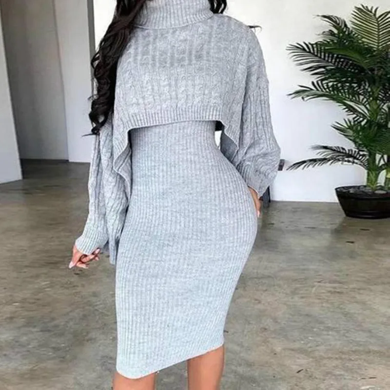 2023 New Fashion Office Lady Autumn Winter Slim Sweater Dress Suit Women Temperament Fashion Solid High Neck Ribbed Long Dress
2023 New Fashion Office Lady Autumn Winter Slim Sweater Dress Suit Women Temperament Fashion Solid High Neck Ribbed Long Dress