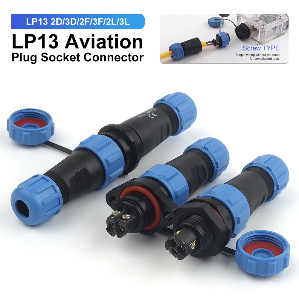 LP13 Waterproof Connector IP68 Flange/Back Nut/Docking Type Screw Crimp 2/3Pin Electrical Cable Aviation Connectors Plug Socket
LP13 Waterproof Connector IP68 Flange/Back Nut/Docking Type Screw Crimp 2/3Pin Electrical Cable Aviation Connectors Plug Socket