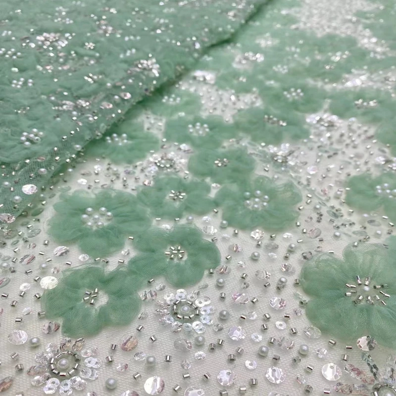 Luxurious Heavy Beaded Crystal Lace Fabric Handmade Beads Embroidery Sequins African Lace Material For Wedding TS1190
Luxurious Heavy Beaded Crystal Lace Fabric Handmade Beads Embroidery Sequins African Lace Material For Wedding TS1190