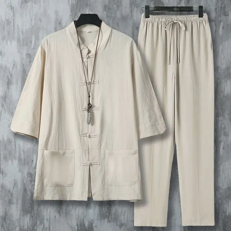 Лето 2022, новый костюм-рубашка из хлопка и льна в этническом стиле с короткими рукавами, свободная рубашка с воротником-стойкой в китайском стиле, рубашка с пятью рукавами
Лето 2022, новый костюм-рубашка из хлопка и льна в этническом стиле с короткими рукавами, свободная рубашка с воротником-стойкой в китайском стиле, рубашка с пятью рукавами