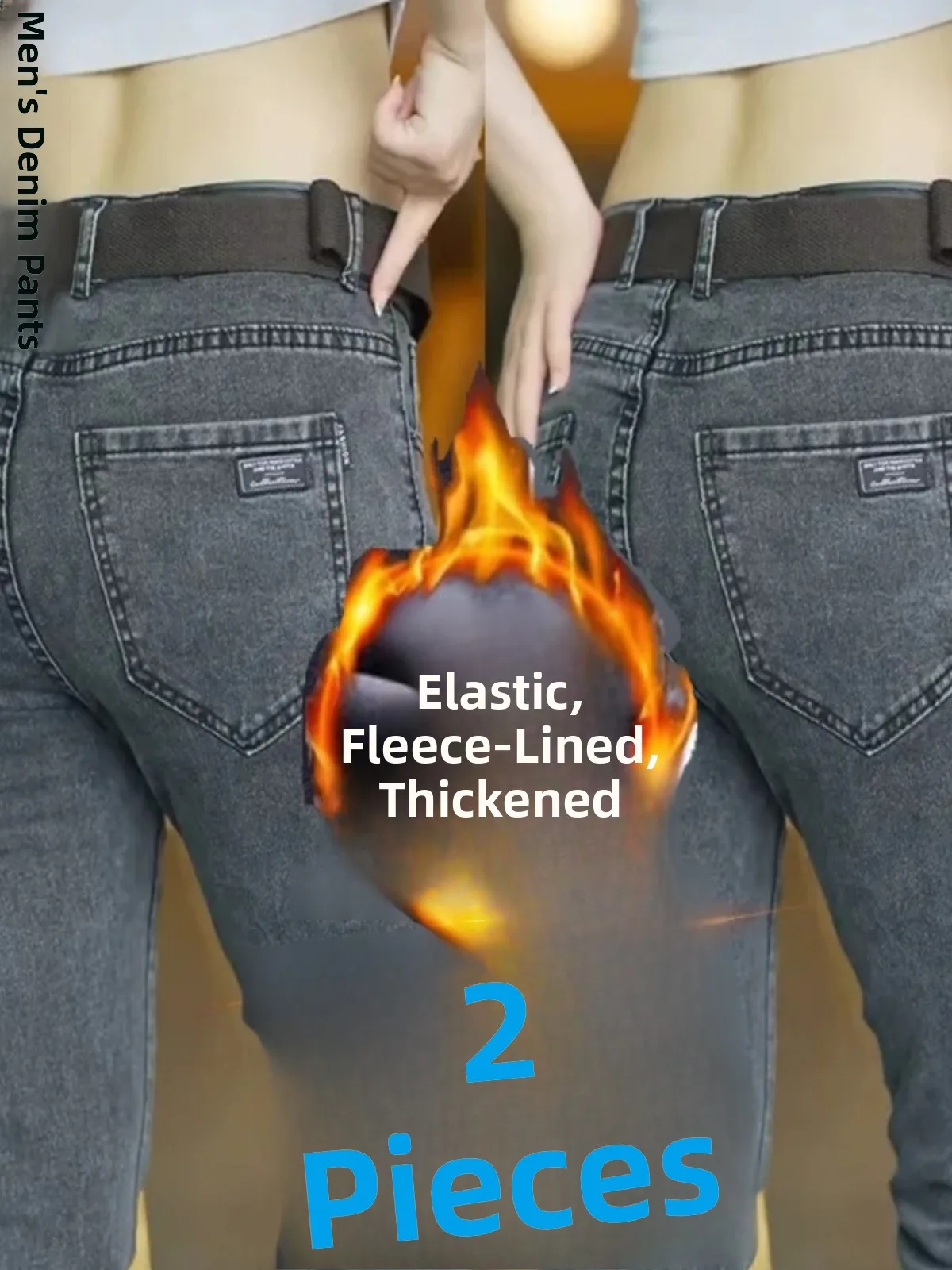 Men's Fce Lined Stretchy Thiened Casual Jeans Autumn Winter Straight Leggings Wear Resistant High Waist Long Pants
Men's Fce Lined Stretchy Thiened Casual Jeans Autumn Winter Straight Leggings Wear Resistant High Waist Long Pants