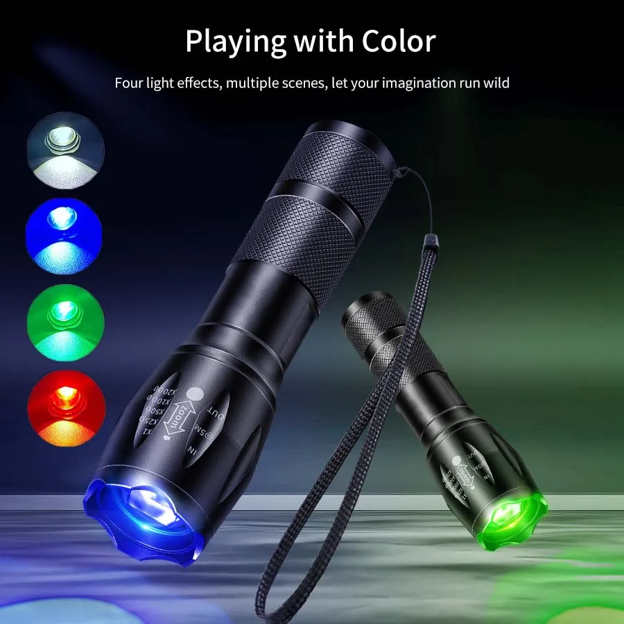 Multifunction Portable Flashlight Four Colors LED Torch Outdoor Emergency for Fishing Camping Hunting Photography Lighting
Multifunction Portable Flashlight Four Colors LED Torch Outdoor Emergency for Fishing Camping Hunting Photography Lighting
