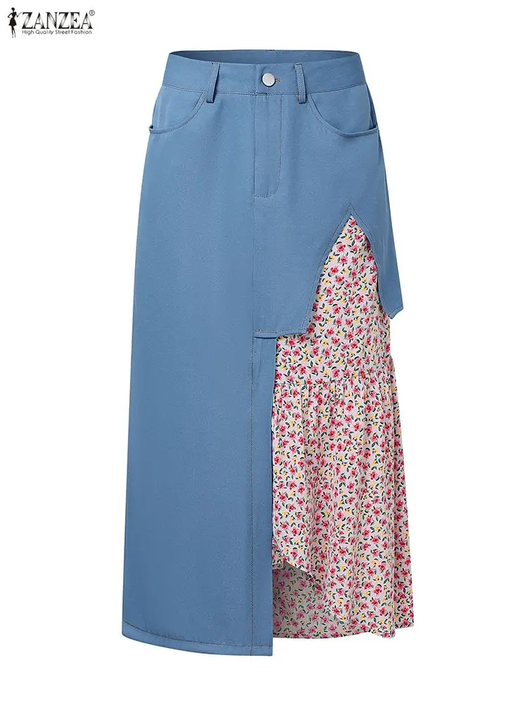 ZANZEA, осенние длинные юбки, женские модные макси-юбки, 2022, джинсовые лоскутные юбки с цветочным принтом, повседневные свободные элегантные OL Jupes Faldas Saia
ZANZEA, осенние длинные юбки, женские модные макси-юбки, 2022, джинсовые лоскутные юбки с цветочным принтом, повседневные свободные элегантные OL Jupes Faldas Saia