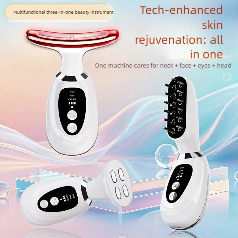 3 in1 Face Neck Massager Microcurrent Facial Beauty Device 45℃ Vibation Skin Care Tool Lifting Tightening Sagging Skin Hair comb
3 in1 Face Neck Massager Microcurrent Facial Beauty Device 45℃ Vibation Skin Care Tool Lifting Tightening Sagging Skin Hair comb