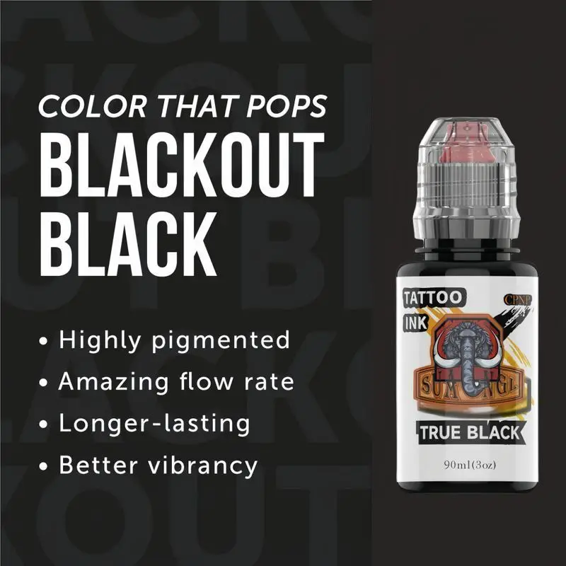 1pc Black tattoo ink in 90ml bottle, mild tattoo colorant pigment, suitable for tattooing, easy to apply
1pc Black tattoo ink in 90ml bottle, mild tattoo colorant pigment, suitable for tattooing, easy to apply