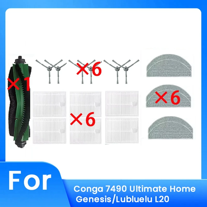 19 шт. для Conga 7490 Ultimate Home Genesis/Lubluelu L20, аксессуары для подметального робота, запасные части для чистящих средств
19 шт. для Conga 7490 Ultimate Home Genesis/Lubluelu L20, аксессуары для подметального робота, запасные части для чистящих средств