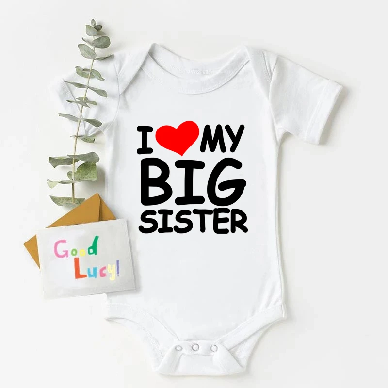 Newborn Baby Romper I Love My Big Sister Print Funny Infant Boys Girls Short Sleevd Bodysuit Fashion Baby Jumpsuit Outfit
Newborn Baby Romper I Love My Big Sister Print Funny Infant Boys Girls Short Sleevd Bodysuit Fashion Baby Jumpsuit Outfit