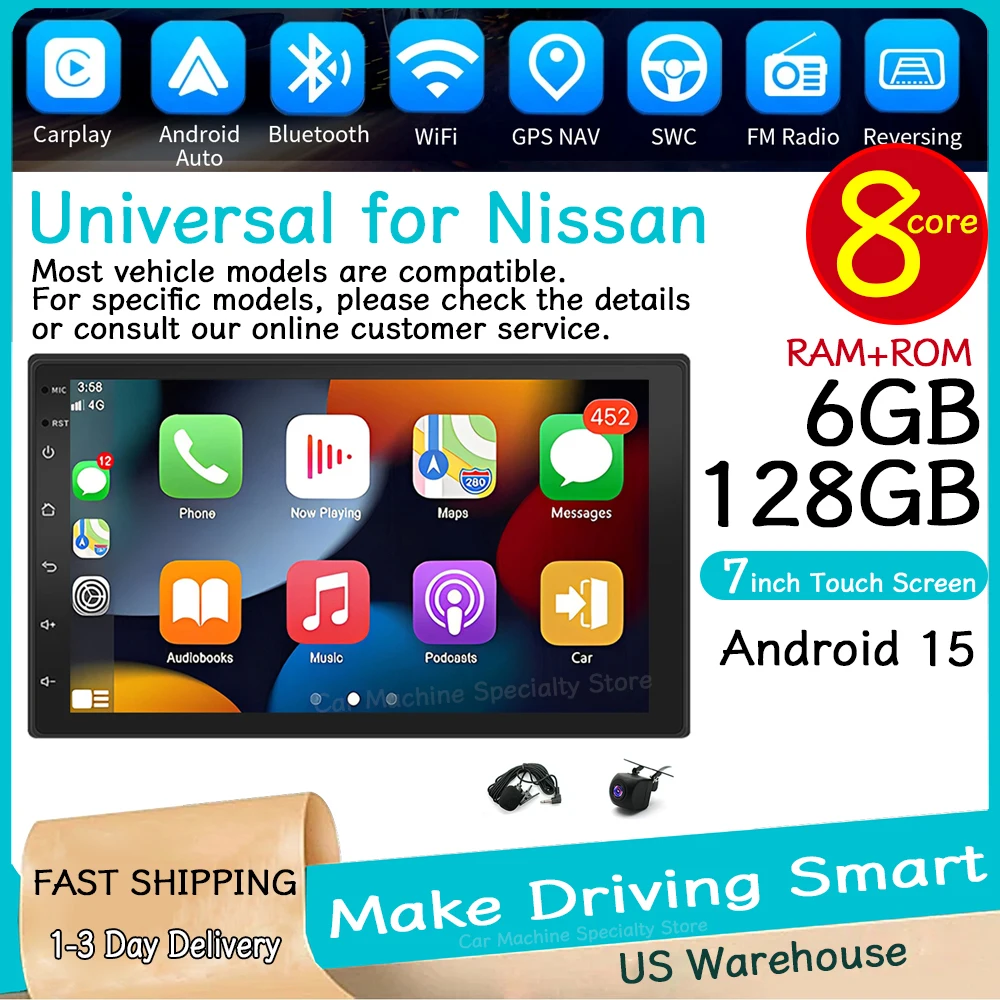 8core 6+128GB Android 15 Universal For Nissan Multimedia Navigation GPS Car Radio Video Stereo 2din with Carplay Android-auto
8core 6+128GB Android 15 Universal For Nissan Multimedia Navigation GPS Car Radio Video Stereo 2din with Carplay Android-auto