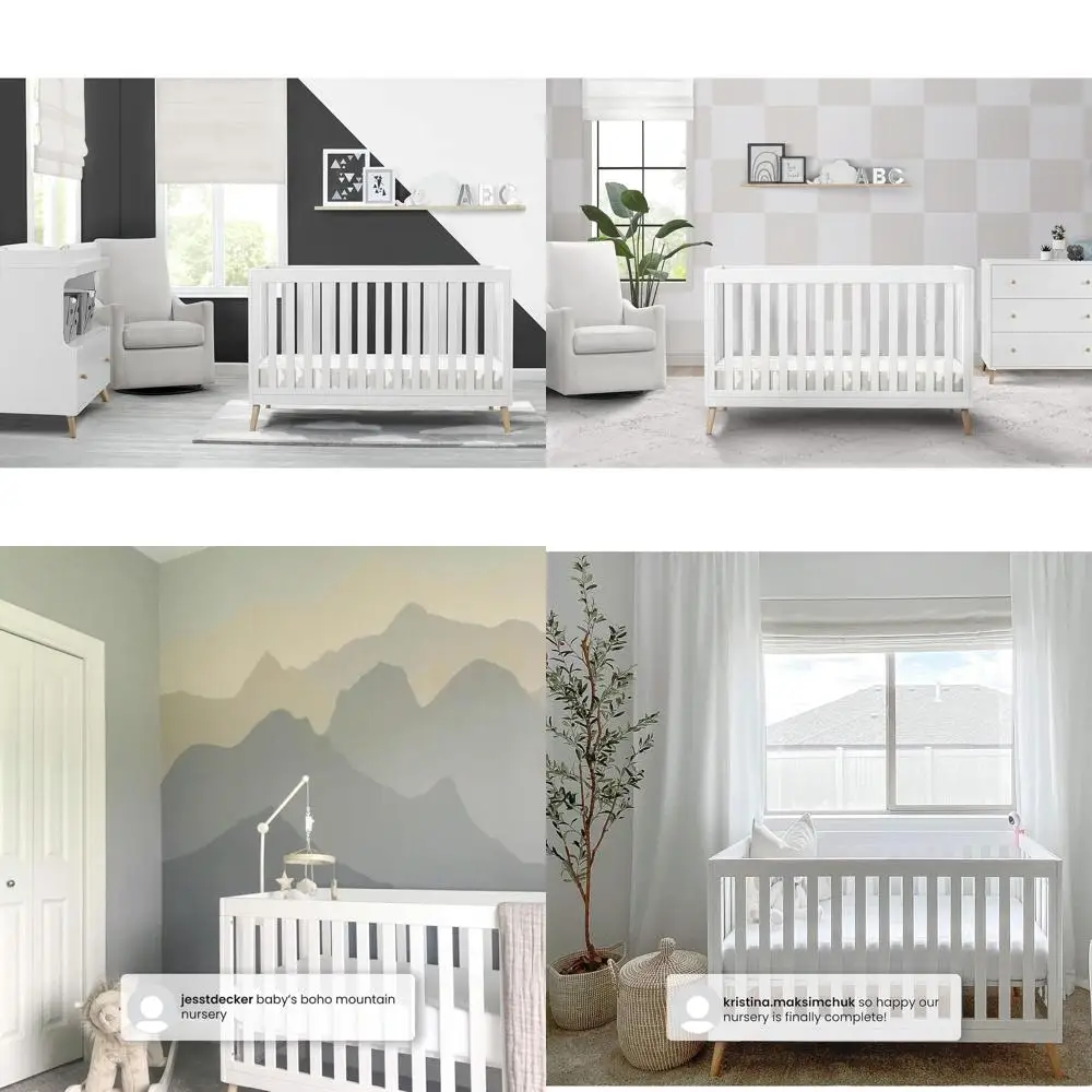 4-in-1 Convertible Crib, Bianca White with Natural Wood Legs
4-in-1 Convertible Crib, Bianca White with Natural Wood Legs
