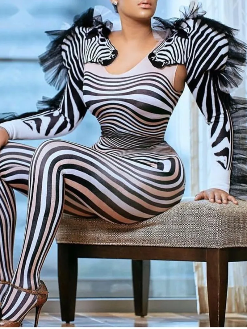 Женский комбинезон с длинными рукавами и полосками в стиле зебры, комплект из двух предметов, комбинезон для дня рождения, вечеринки, ночного клуба, сценического выступления, Хэллоуина, 9B6L
Женский комбинезон с длинными рукавами и полосками в стиле зебры, комплект из двух предметов, комбинезон для дня рождения, вечеринки, ночного клуба, сценического выступления, Хэллоуина, 9B6L