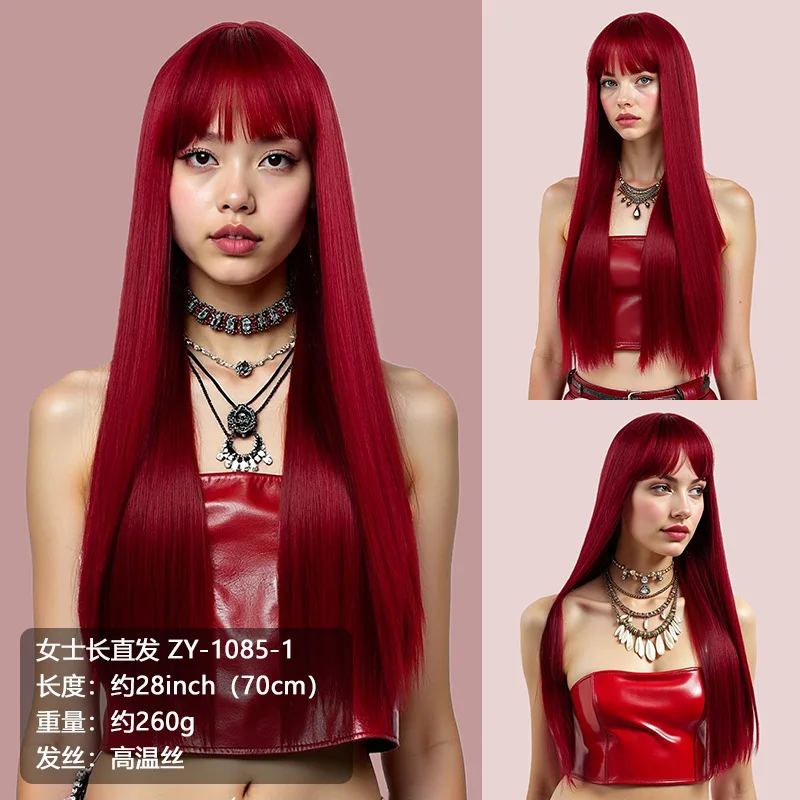 Red Long Straight Wig for Women, Round Face, Daily Natural Fluffy Sweet Internet Celebrity Summer Full Head Wig
Red Long Straight Wig for Women, Round Face, Daily Natural Fluffy Sweet Internet Celebrity Summer Full Head Wig