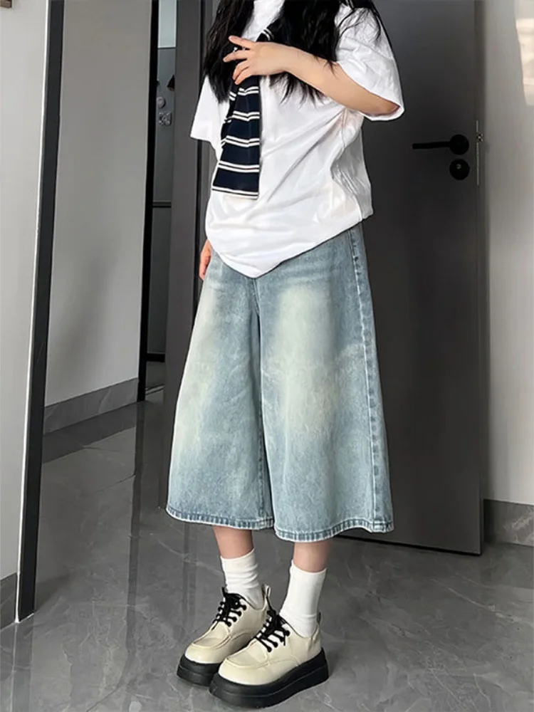 Washed Vintage Light Wash Wide Leg Jeans Women's Summer Thin Loose plus Size High Waist mid Length Casual Denim Pants
Washed Vintage Light Wash Wide Leg Jeans Women's Summer Thin Loose plus Size High Waist mid Length Casual Denim Pants