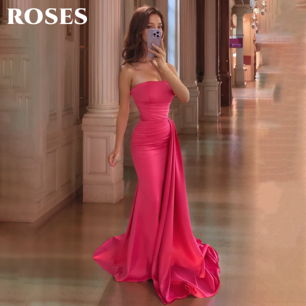 ROSES Strapless Sexy Modern Style Prom Dress Backless Sleeveless Prom Gown Satin Pleating Mermaid Evening Dresses Customized
ROSES Strapless Sexy Modern Style Prom Dress Backless Sleeveless Prom Gown Satin Pleating Mermaid Evening Dresses Customized