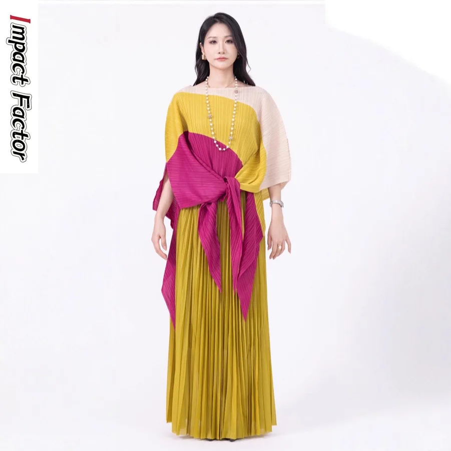 Miyak Fashion Two-piece Pleated Color Matching Irregular Design Top + Elegant Pleated Skirt Two-piece Sets Women's Clothing
Miyak Fashion Two-piece Pleated Color Matching Irregular Design Top + Elegant Pleated Skirt Two-piece Sets Women's Clothing