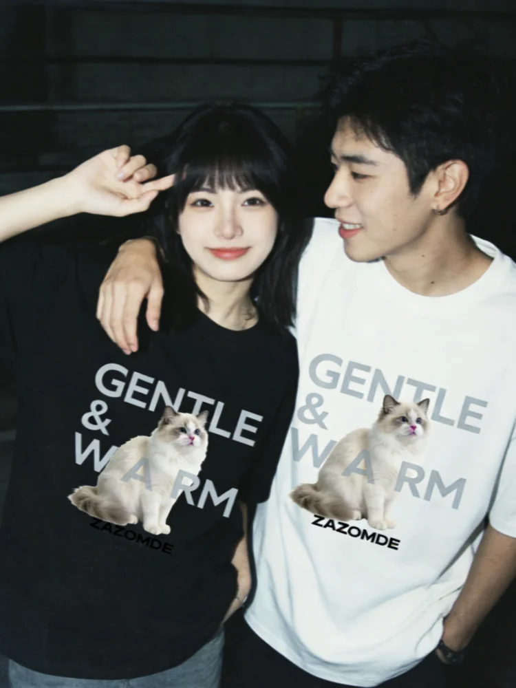 Дышащие хлопковые футболки ZAZOMDE для пар в корейском стиле с милым кошачьим мотивом, с позитивным и теплым текстом, весна-лето
Дышащие хлопковые футболки ZAZOMDE для пар в корейском стиле с милым кошачьим мотивом, с позитивным и теплым текстом, весна-лето